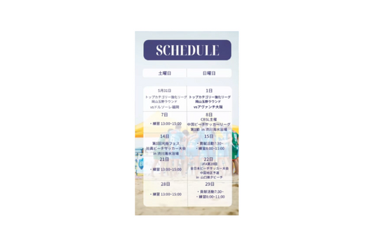 ハレクティオ岡山ビーチサッカー【スケジュール2025年6月】